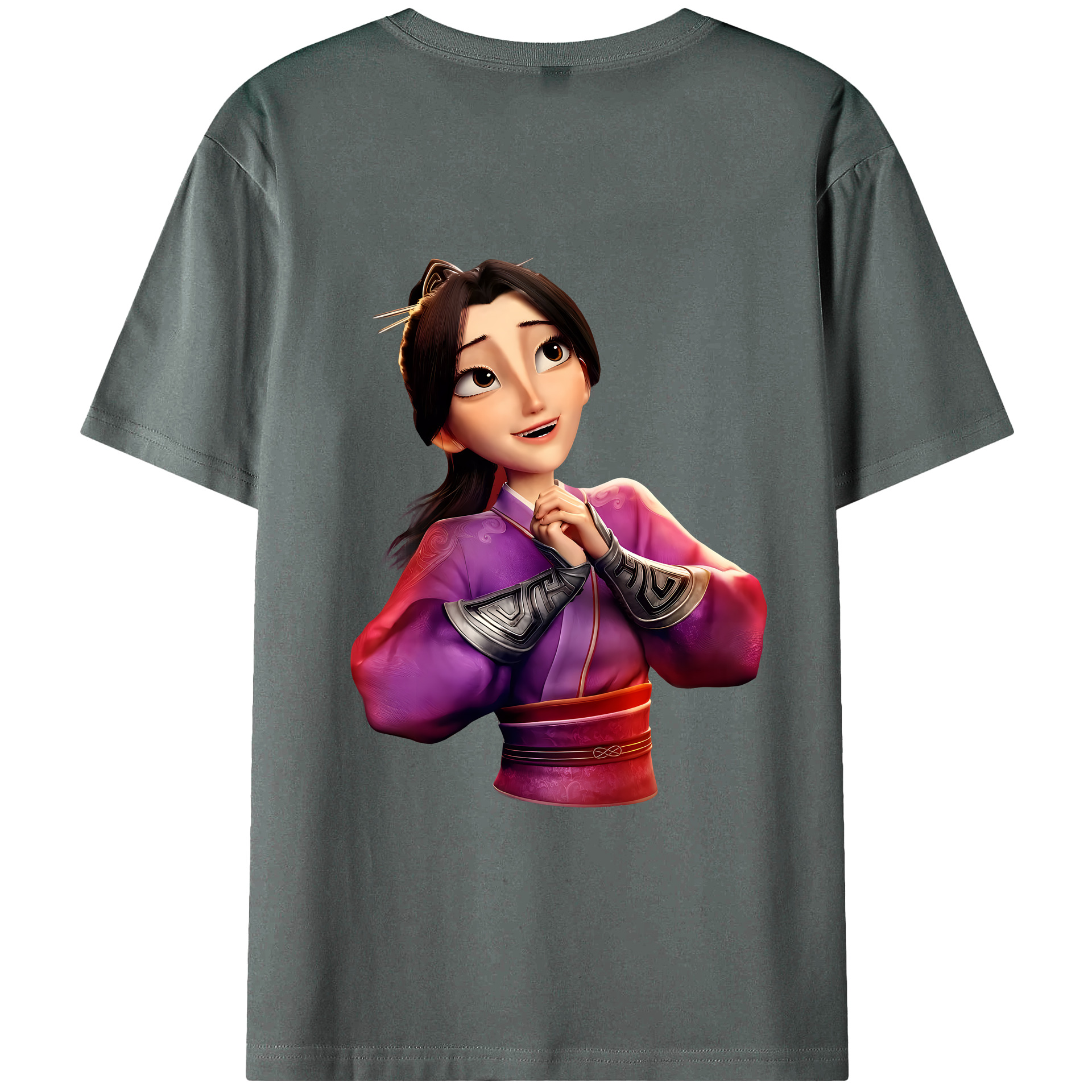 （画像用） Ne Zha 2 ナタ 魔童の大暴れ 綿100％ メンズ半袖Tシャツ（バックプリント） 通気性